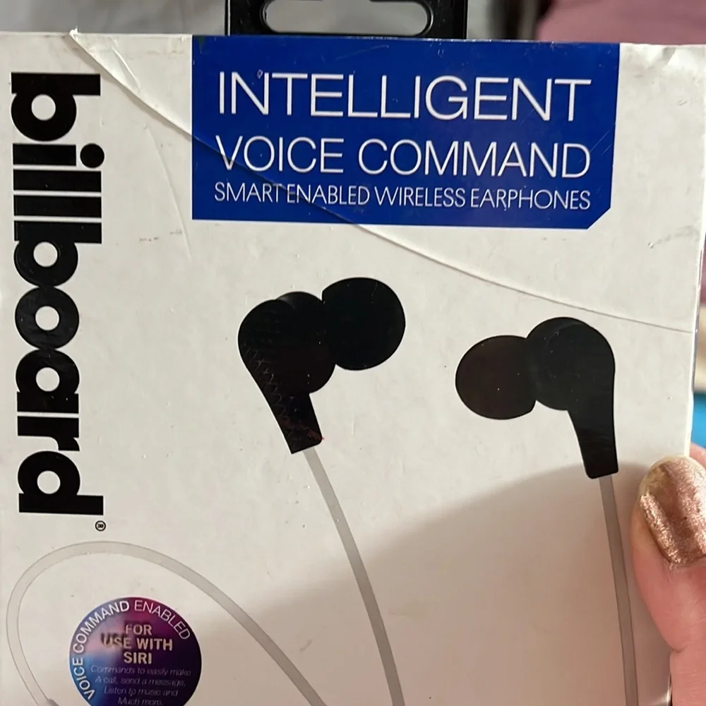 Billboard Intelligent Voice Command Wireless Earphones NIB